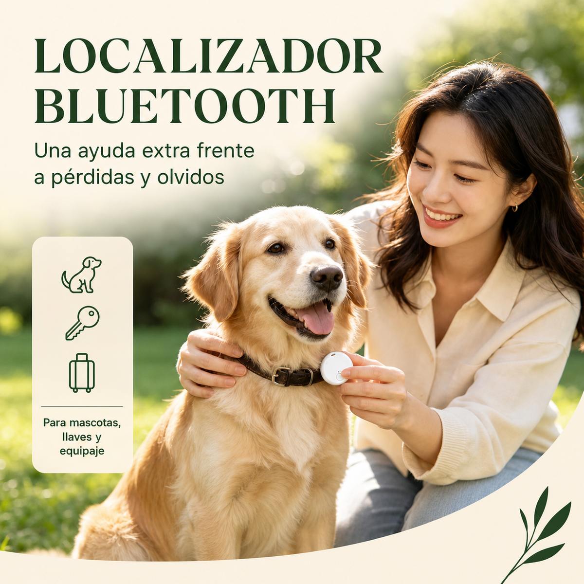 Localizador Bluetooth Antipérdida para Mascotas, Llaves y Equipaje