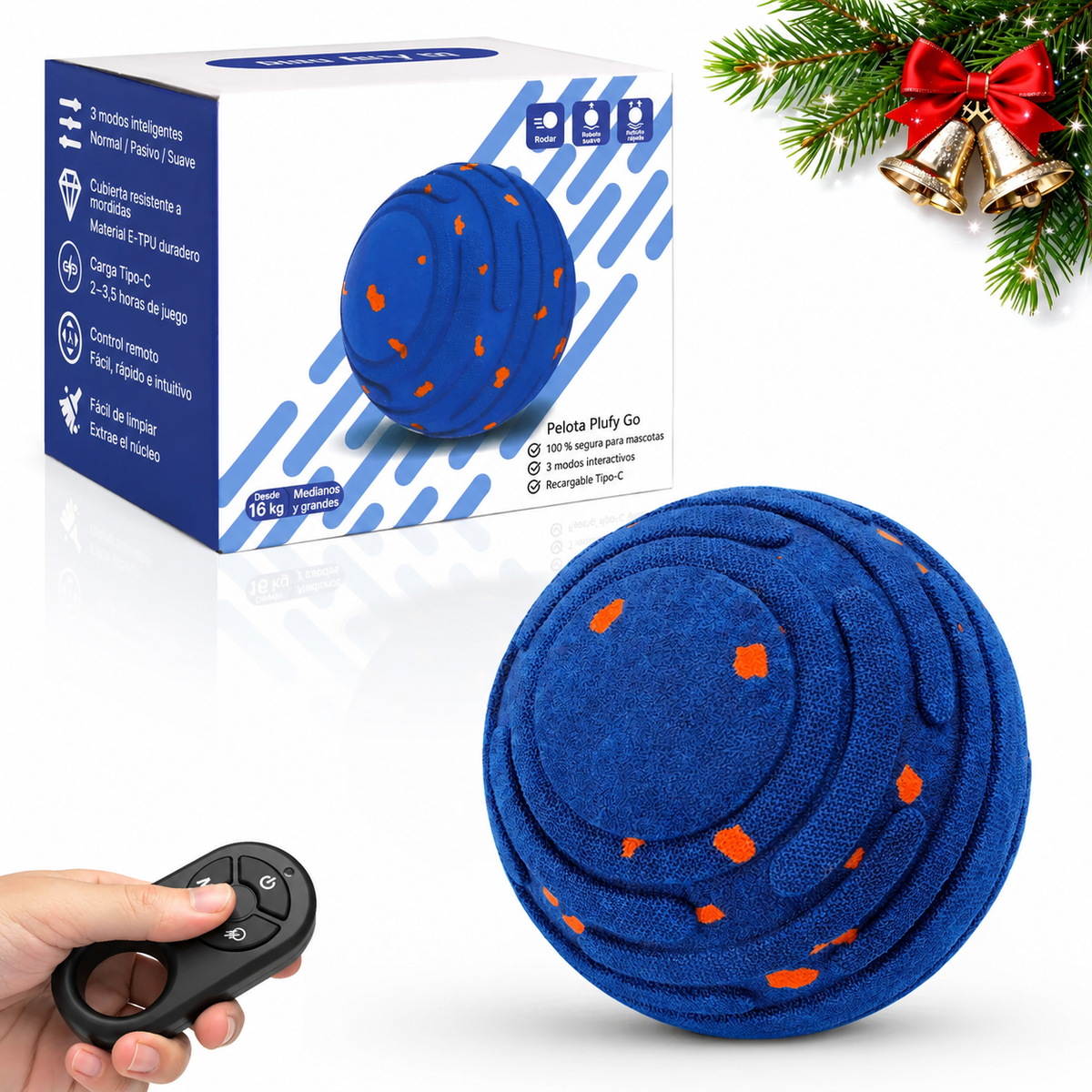 Pelota Interactiva Automática para Perros y Gatos