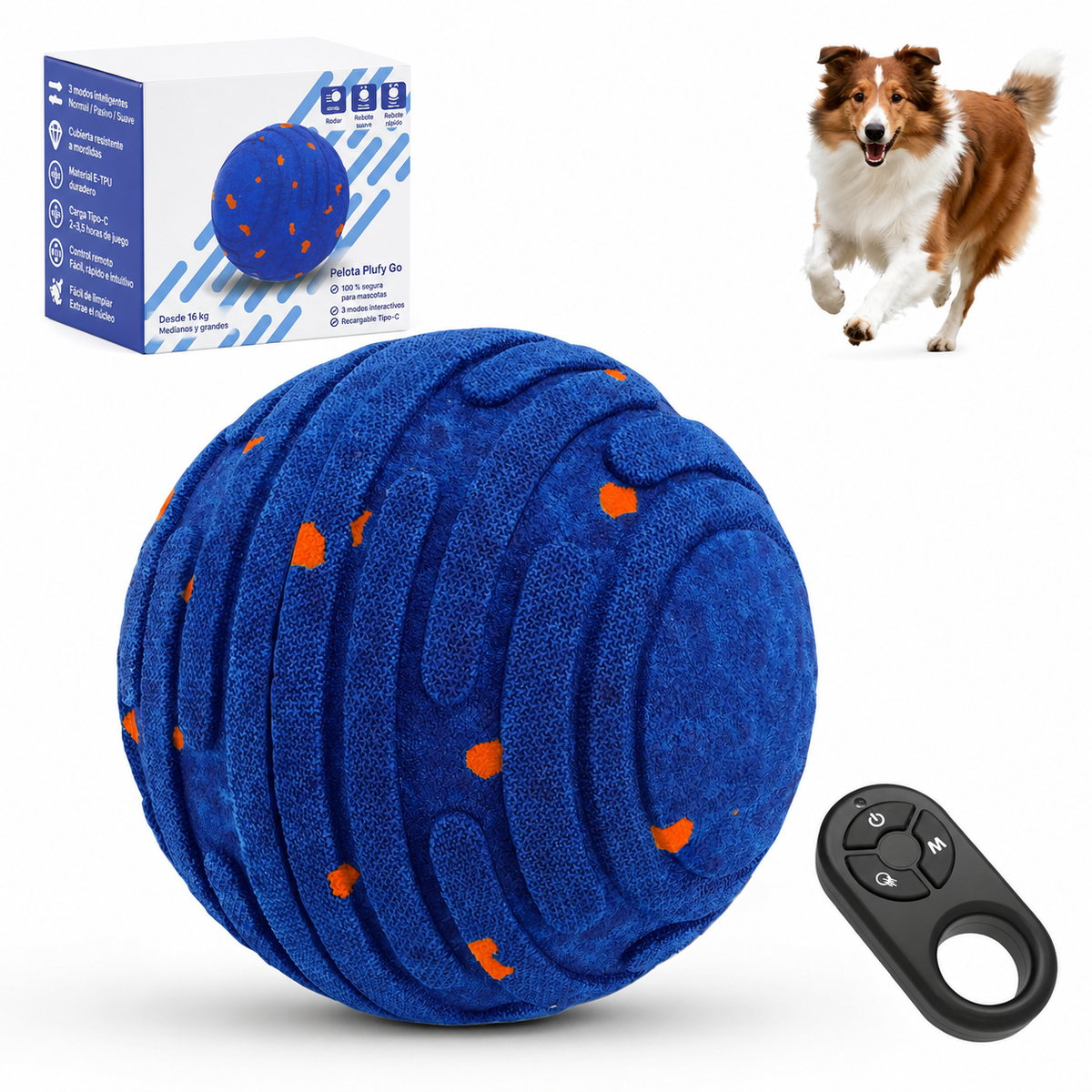 Pelota Interactiva Automática para Perros y Gatos