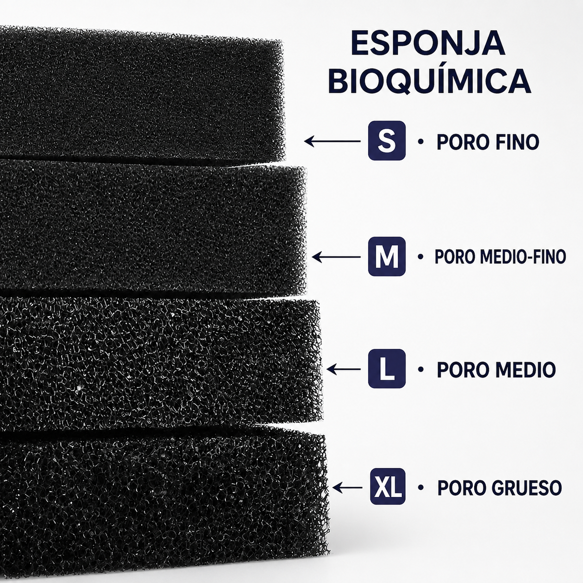 Esponja Filtrante Bioquímica para Acuario – Densidad y Medida a Elegir