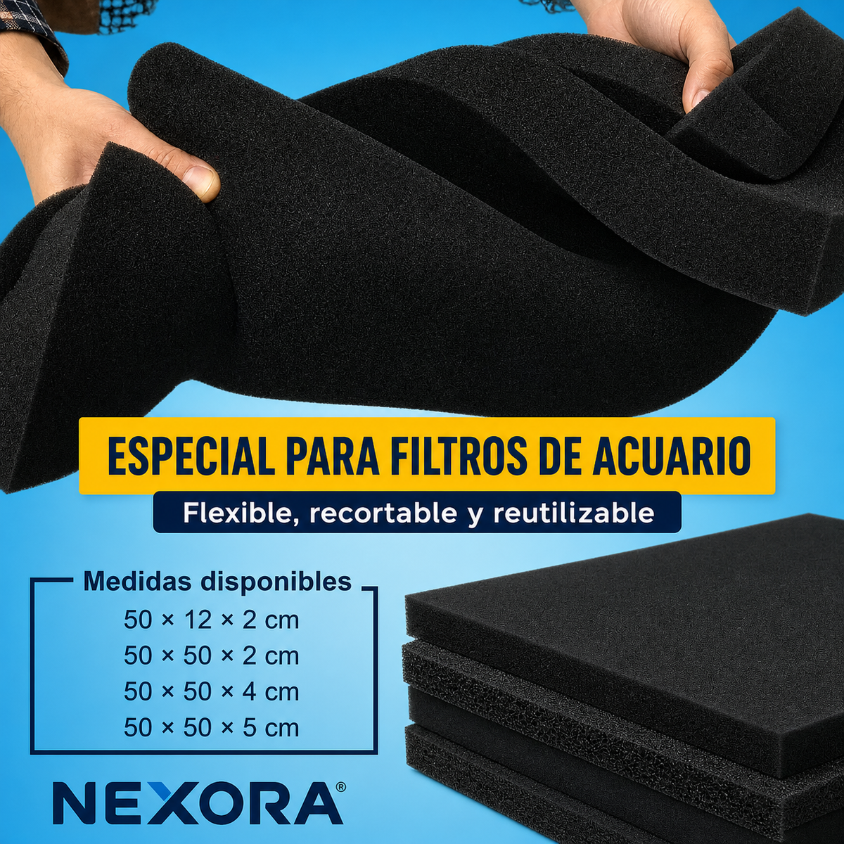 Esponja Filtrante Bioquímica para Acuario – Densidad y Medida a Elegir
