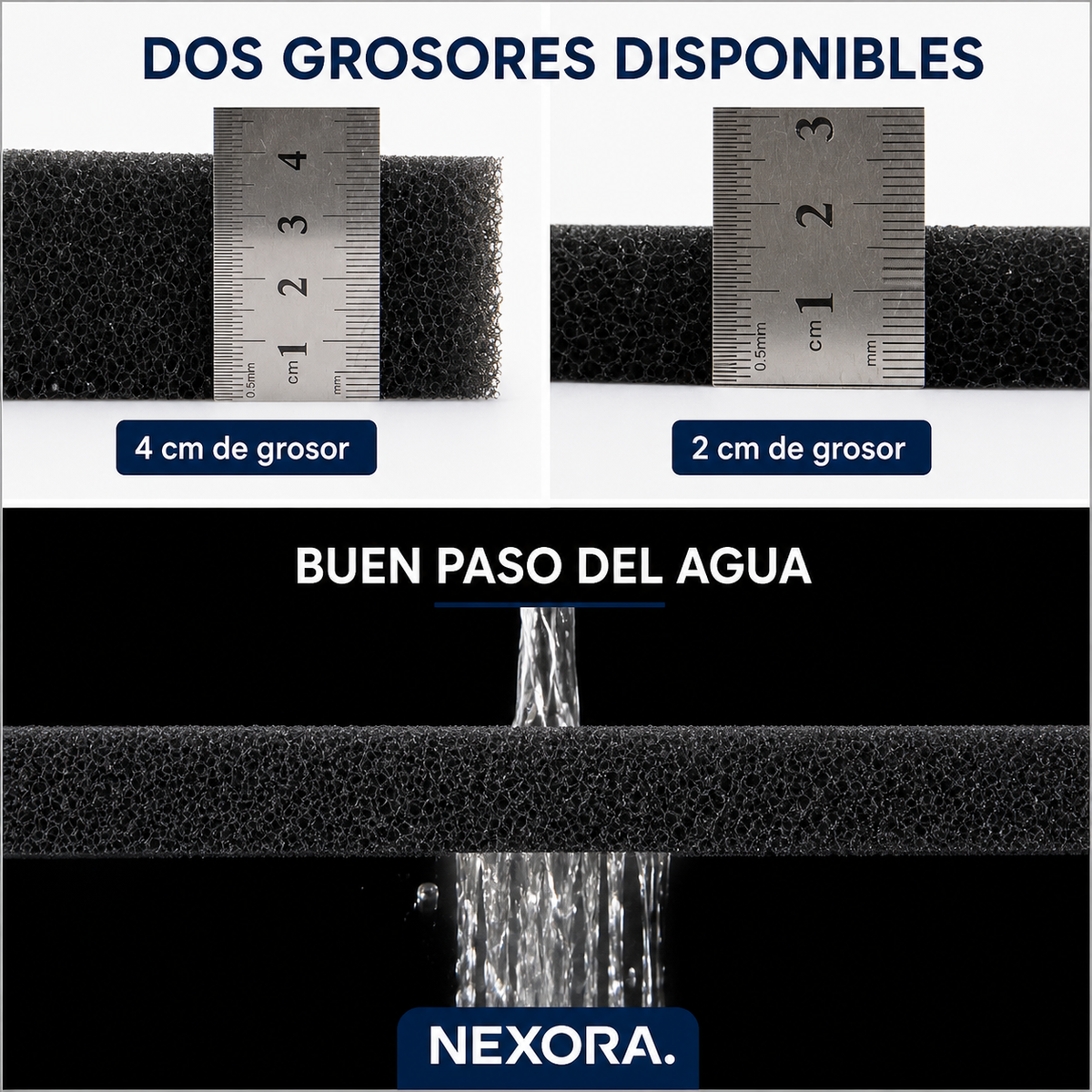 Esponja Filtrante Bioquímica para Acuario – Densidad y Medida a Elegir