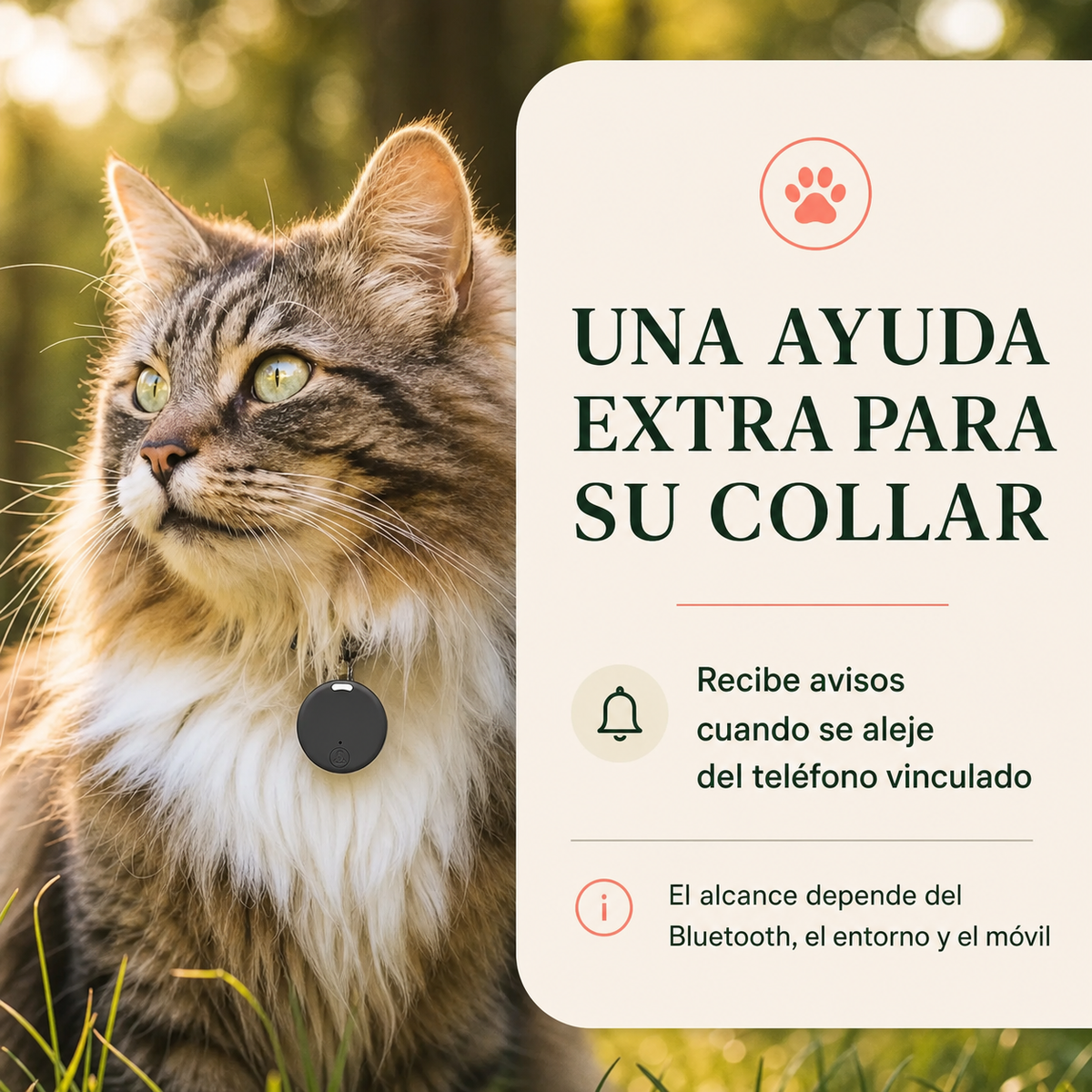 Localizador Bluetooth Antipérdida para Mascotas, Llaves y Equipaje