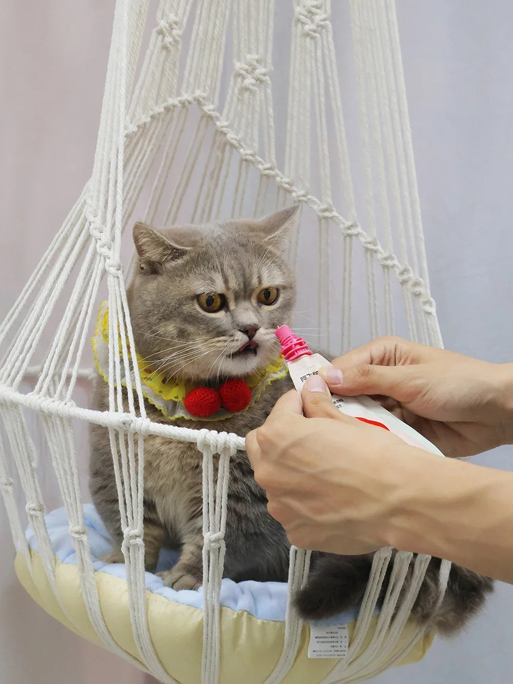 Hamaca Colgante de Macramé para Gatos – 40 cm