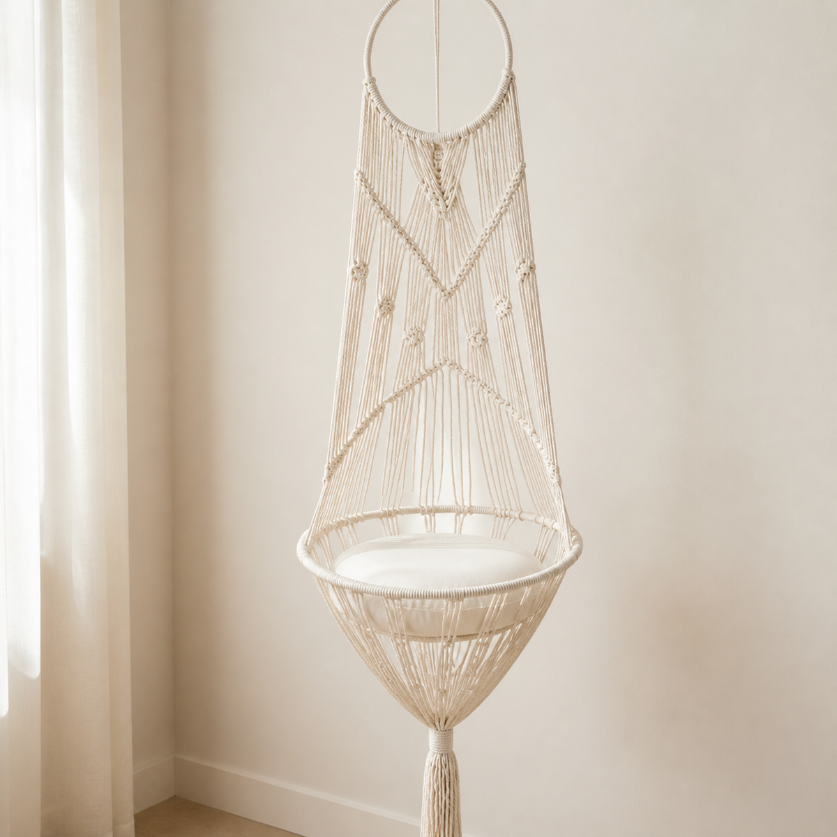 Hamaca Colgante de Macramé para Gatos – 40 cm