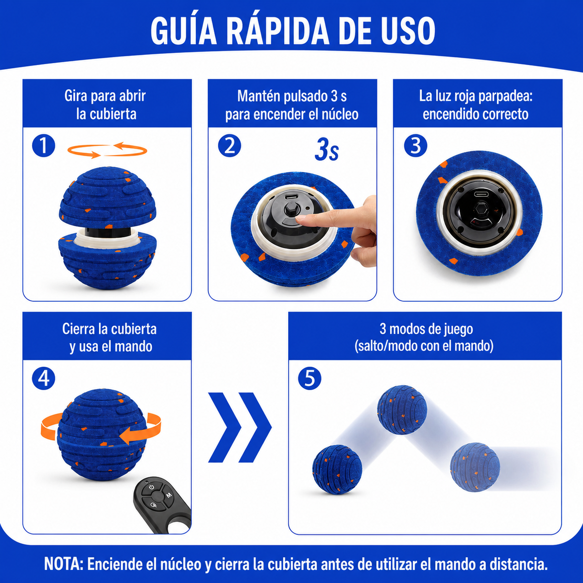 Pelota Interactiva Automática para Perros y Gatos