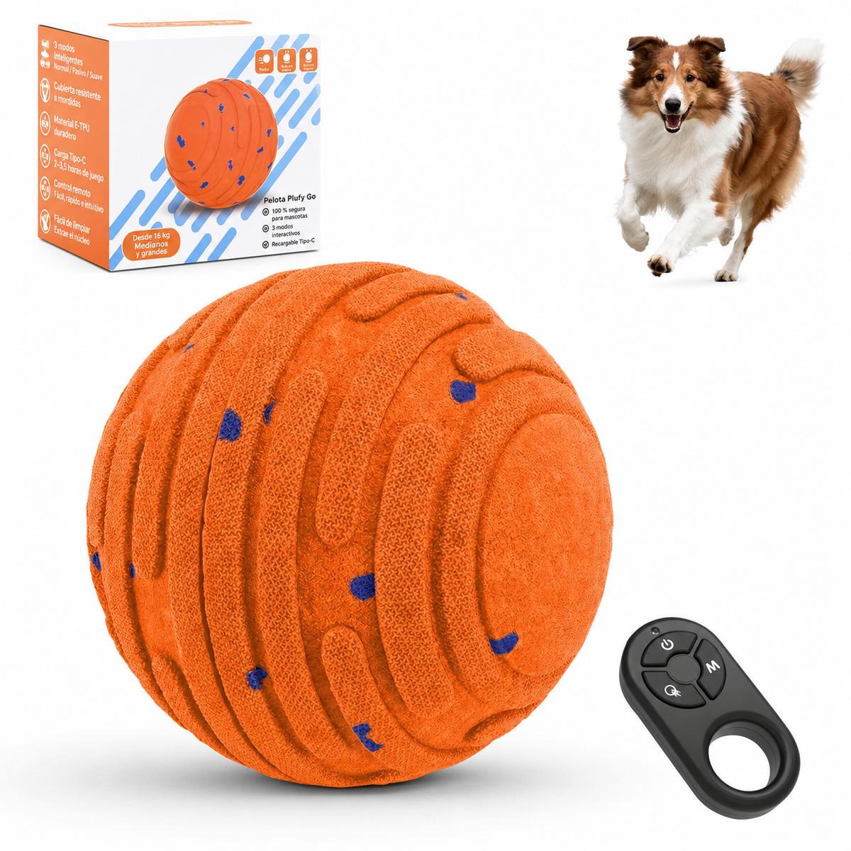 Pelota Interactiva Automática para Perros y Gatos